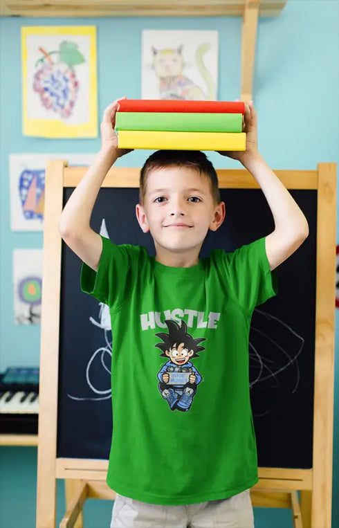 Boy Round Neck Half Sleeve Hustle - Flag Green / 24-35