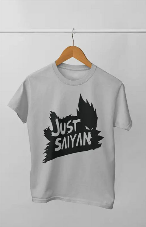 Boy Round Neck Half Sleeve Just Saiyan - 11Y / Grey Melange