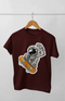 Boy Round Neck Half Sleeve MoonRunnerSticker - 24-35M / Maroon