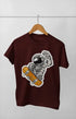 Boy Round Neck Half Sleeve MoonRunnerSticker - 24-35M / Maroon