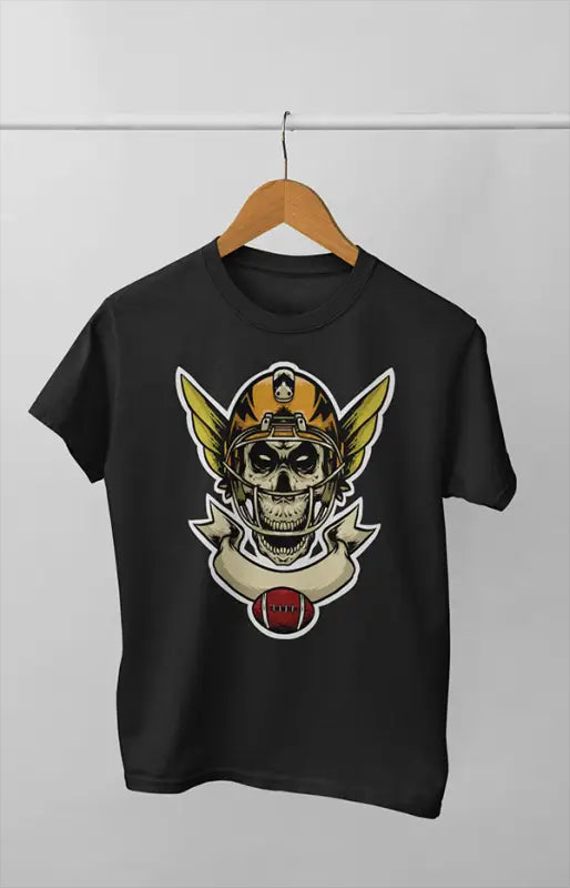 Boy Round Neck Half Sleeve Skull Head - S / Black