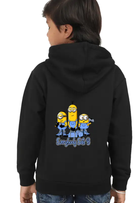 Boys Hooded Swearshirt Minnions (Front/Back Design) - Black / 36-47M