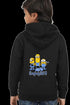 Boys Hooded Swearshirt Minnions (Front/Back Design) - Black / 36-47M