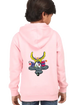 Kids Hooded SweatShirt Coyote (Front/Back Design) - Baby Pink / 36-47M