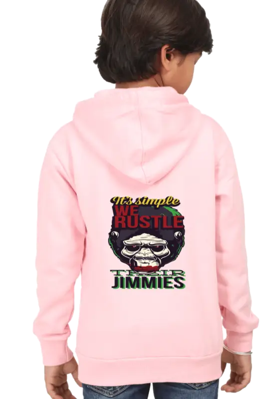 Boys Hooded SweatShirt Its Simple (Front/Back Design) - Baby Pink / 36-47M