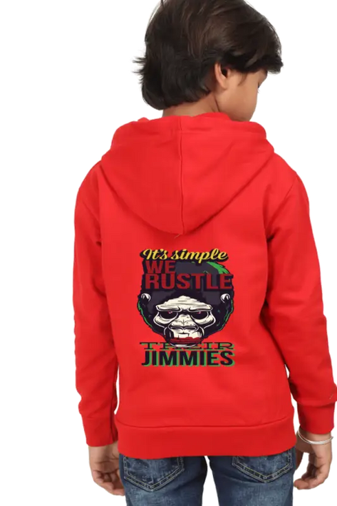 Boys Hooded SweatShirt Its Simple (Front/Back Design) - Red / 36-47M