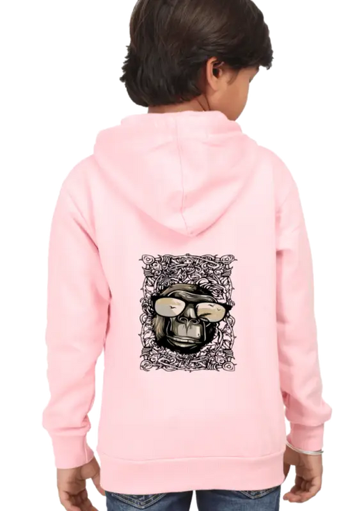 Boys Hooded SweatShirt Mininglass (Front/Back Design) - Baby Pink / 36-47M