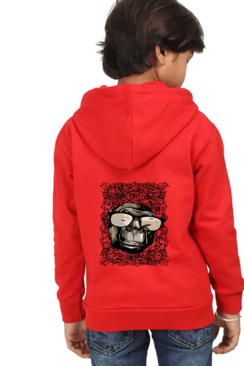 Boys Hooded SweatShirt Mininglass (Front/Back Design) - Red / 36-47M