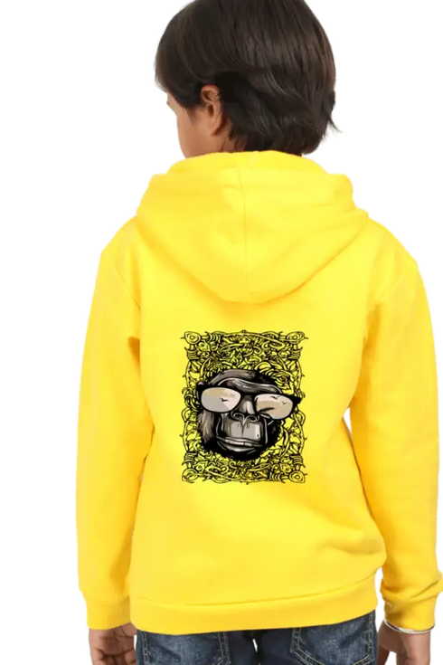Boys Hooded SweatShirt Mininglass (Front/Back Design) - Yellow / 36-47M