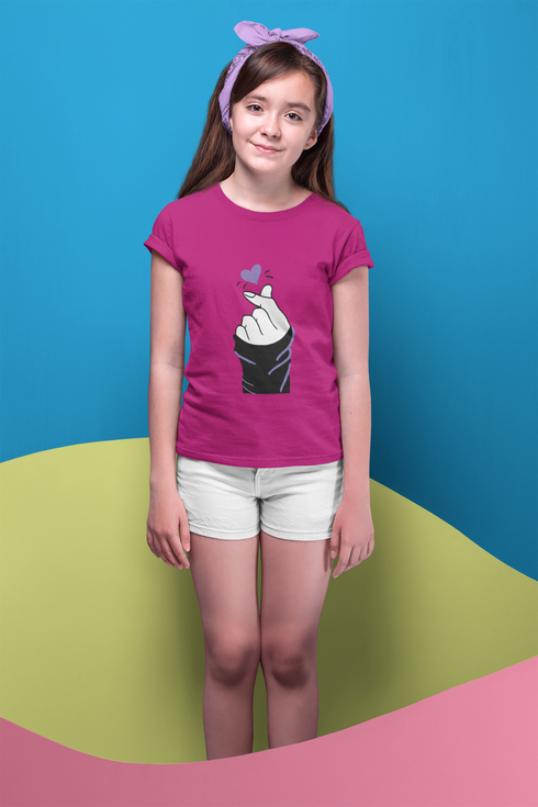 Girl Round Neck Half Sleeve Cozy Love