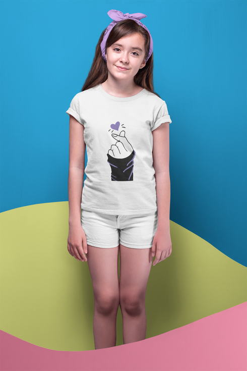 Girl Round Neck Half Sleeve Cozy Love