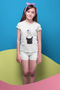 Girl Round Neck Half Sleeve Cozy Love