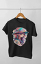 Girl Round Neck Half Sleeve Beauty Girl - 11Y / Black