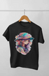 Girl Round Neck Half Sleeve Beauty Girl - 11Y / Black
