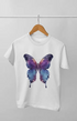 Girl Round Neck Half Sleeve Butterfly - 11Y / White