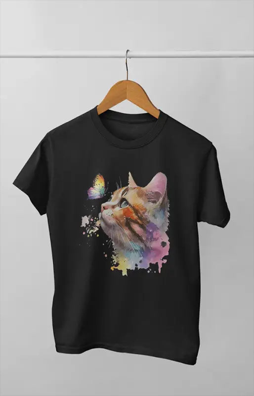 Girl Round Neck Half Sleeve CatB Water - 11Y / Black