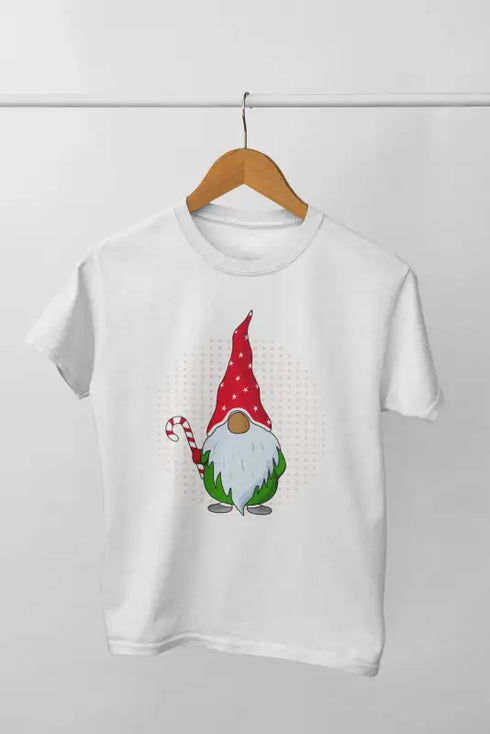 Girl Round Neck Half Sleeve ChristmasFun4 - White / 12-23M