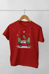 Girl Round Neck Half Sleeve ChristmasFun3 - Red / 12-23M
