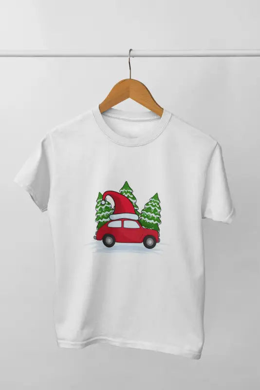 Girl Round Neck Half Sleeve ChristmasFun3 - White / 12-23M