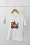 Girl Round Neck Half Sleeve ChristmasFun3 - White / 12-23M