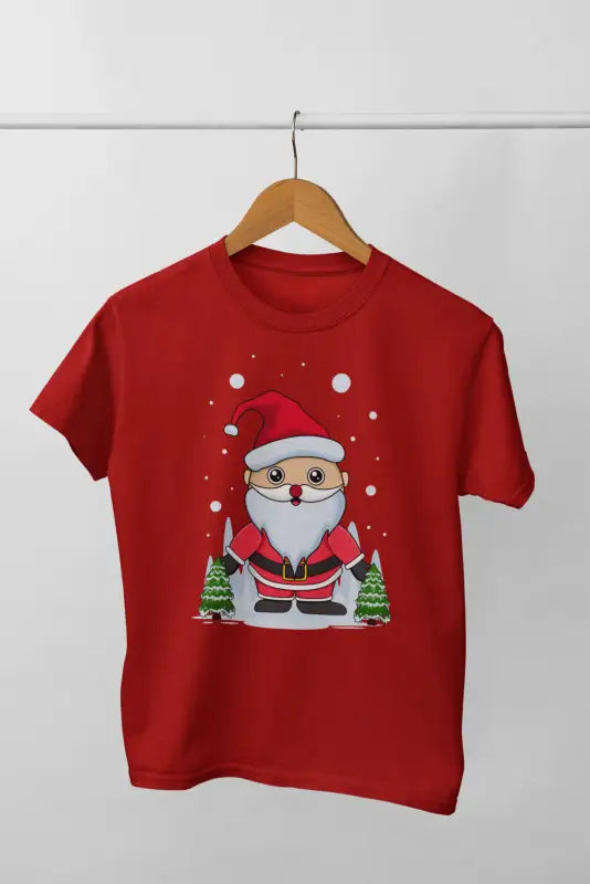 Girl Round Neck Half Sleeve ChristmasFun2 - Red / 12-23M