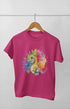 Girl Round Neck Half Sleeve Dragon - 11Y / Pink