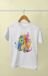 Girl Round Neck Half Sleeve Dragon - 11Y / White