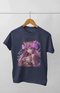 Girl Round Neck Half Sleeve Fantacy Anime - 11Y / Navy Blue