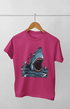 Girl Round Neck Half Sleeve Shark - 11Y / Pink