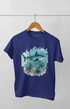 Girl Round Neck Half Sleeve Tiger Shark - 11Y / Royal Blue