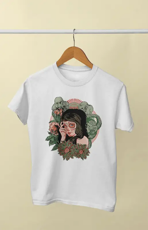 Girl Round Neck Half Sleeve Wild - 11Y / White