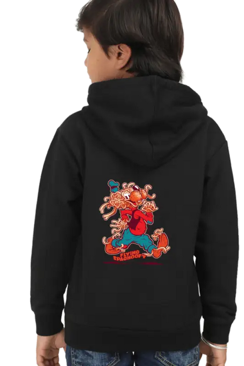 Kids Hooded SweatShirt Flyng (Front/Back Design) - Black / 36-47M