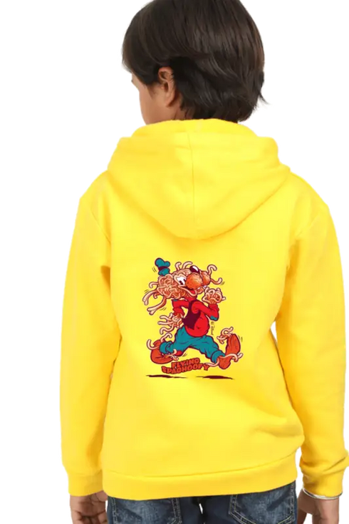 Kids Hooded SweatShirt Flyng (Front/Back Design) - Yellow / 36-47M