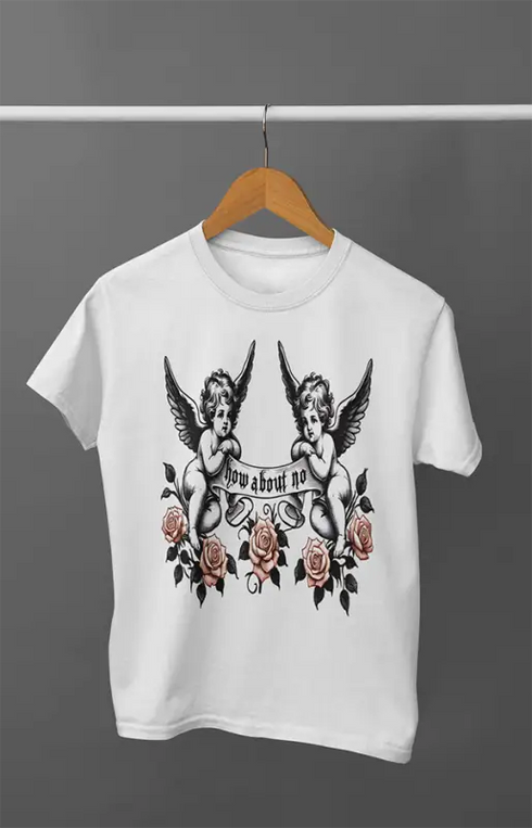 Men’s Half Sleeve Round Neck No Roses - White / S