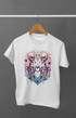 Men’s Half Sleeve Round Neck Skeleton Heart - White / S