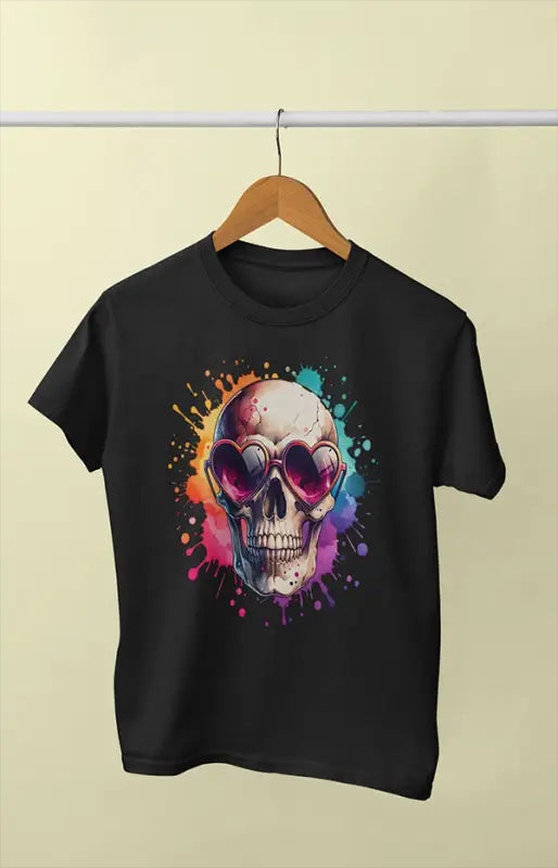 Men’s Half Sleeve Round Neck Skull - Black / 7XL