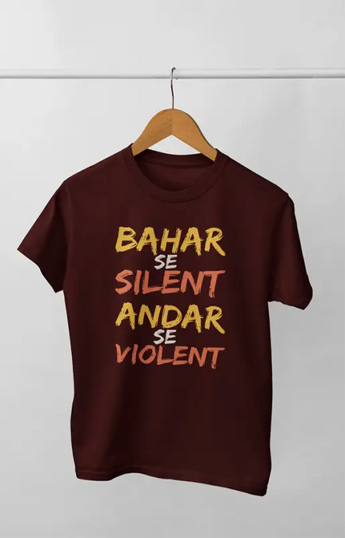 Men’s Half Sleeve Round Neck TShirt Bahar Se - S / Maroon