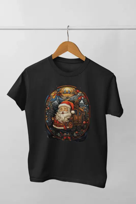 Men’s Half Sleeve Round Neck Tshirt ChristmasDeco - Black / S