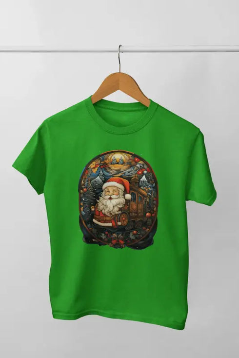 Men’s Half Sleeve Round Neck Tshirt ChristmasDeco - Flag Green / S