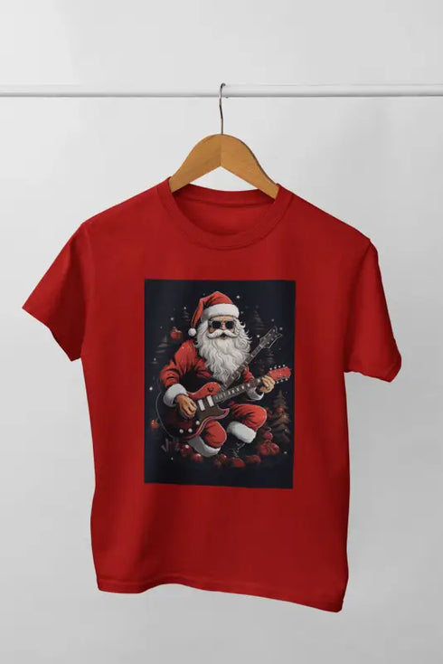 Men’s Half Sleeve Round Neck Tshirt ChristmasSantaR - Red / S