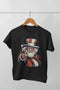 Men’s Half Sleeve Round Neck Tshirt ChristmasSanta - Black / S