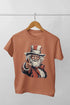 Men’s Half Sleeve Round Neck Tshirt ChristmasSanta - Coral / S