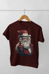 Men’s Half Sleeve Round Neck Tshirt ChristmasSantaC - Maroon / S