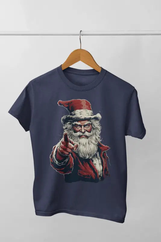 Men’s Half Sleeve Round Neck Tshirt ChristmasSantaC - Navy Blue / S