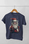 Men’s Half Sleeve Round Neck Tshirt ChristmasSantaC - Navy Blue / S