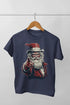 Men’s Half Sleeve Round Neck Tshirt ChristmasSantaC - Navy Blue / S