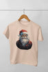 Men’s Half Sleeve Round Neck Tshirt ChristmasSantaW - Peach / S