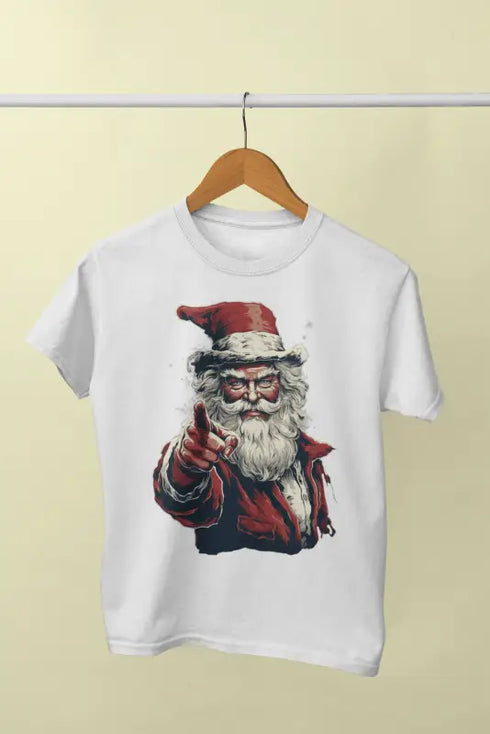 Men’s Half Sleeve Round Neck Tshirt ChristmasSantaC - White / S