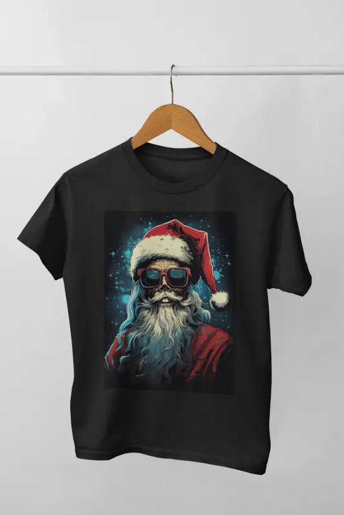 Men’s Half Sleeve Round Neck Tshirt Christmas Skell - Black / S