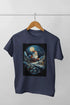 Men’s Half Sleeve Round Neck Tshirt ChristmasSnowman - Navy Blue / S